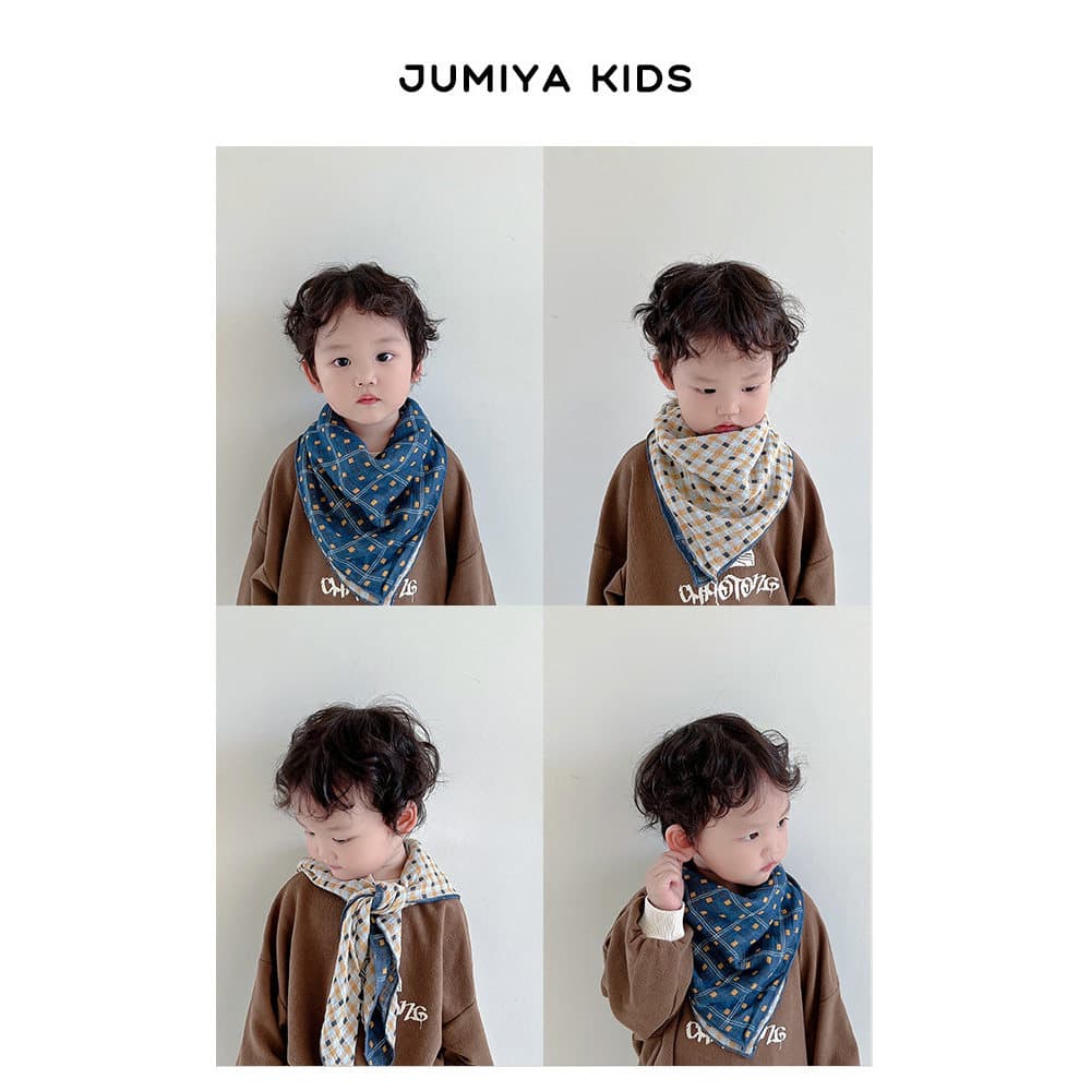 Dupla face Wearable/ins coreano crianças cachecol primavera outono estilo fino triângulo cachecol pequeno cachecol quadr