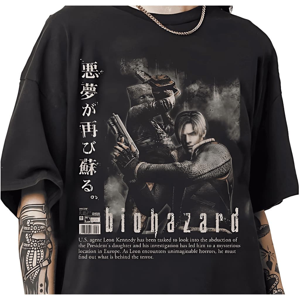 Camiseta Camisa Blusa Algodão Unissex Tema Survival Horror Inspirado em Resident Evil 4