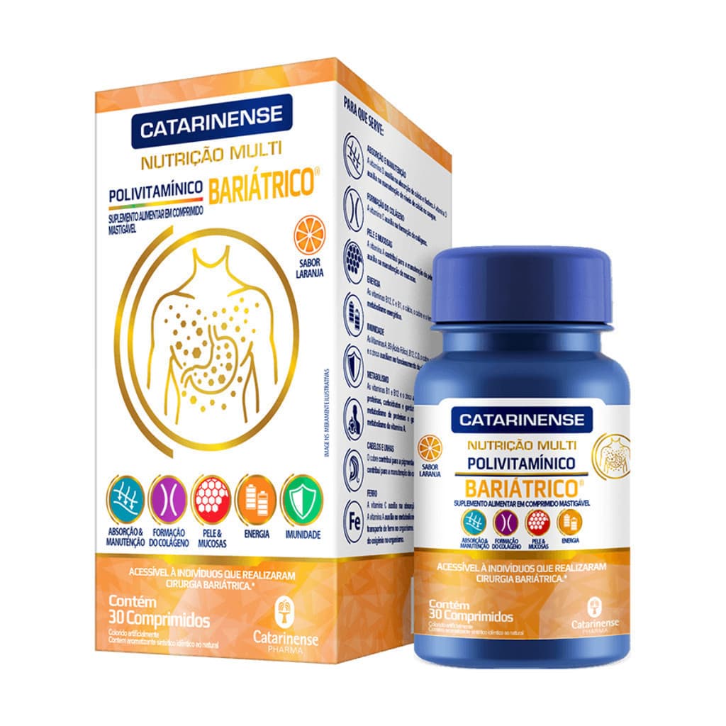 Polivitamínico Bariátrico Catarinense com 30 Comprimidos – Suplementação Completa Pós-Cirurgia