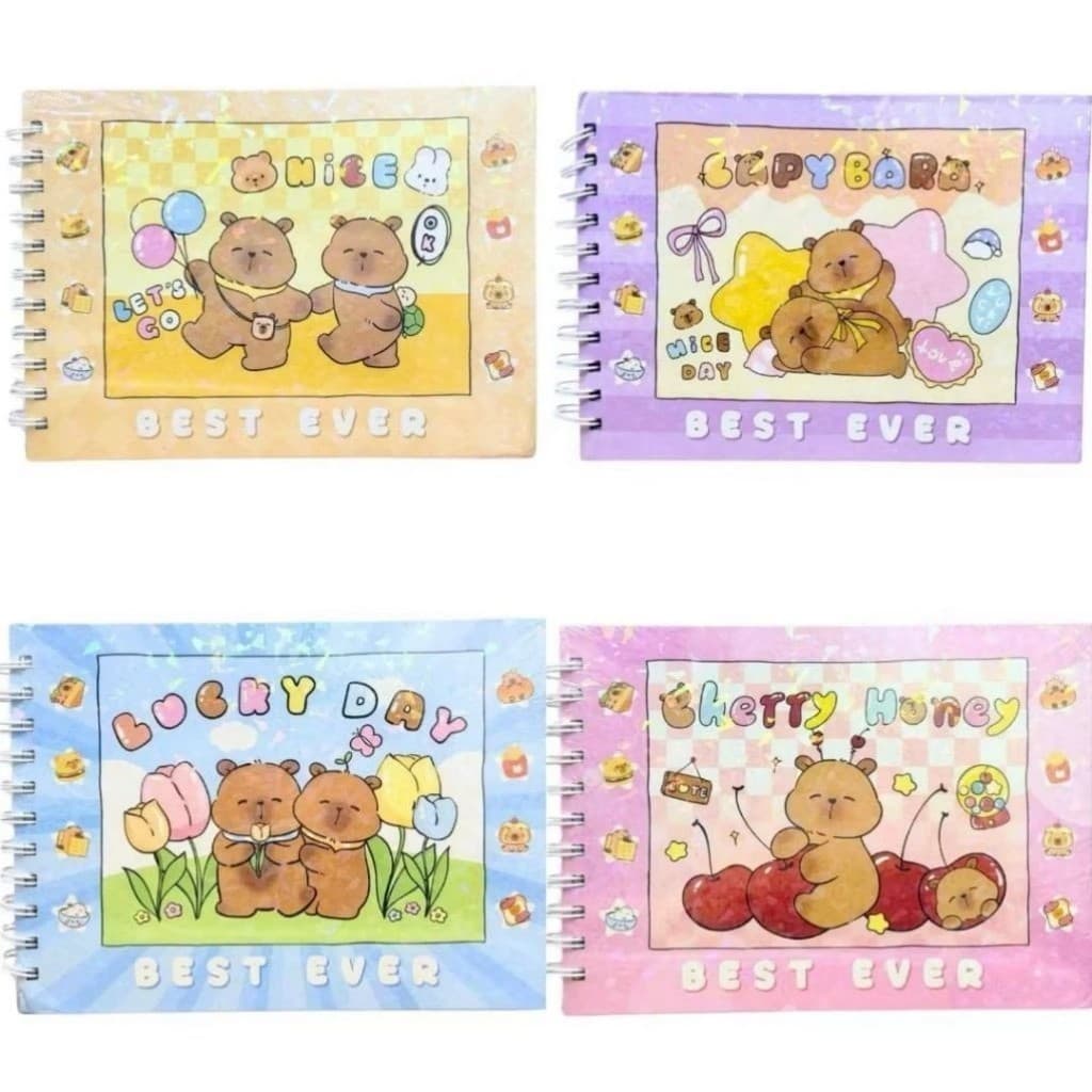Livro de colorir em espiral Kapibala Cartoon, livro de colorir infantil com rabiscos