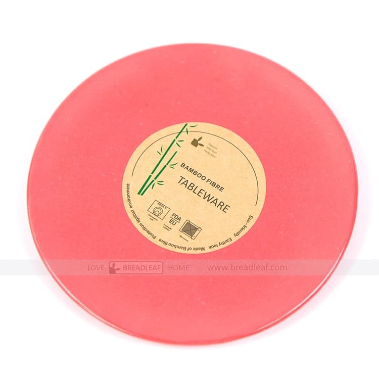 Prato de bolo de farinha de bambu Natural vermelho prato de sobremesa 13cm 18cm