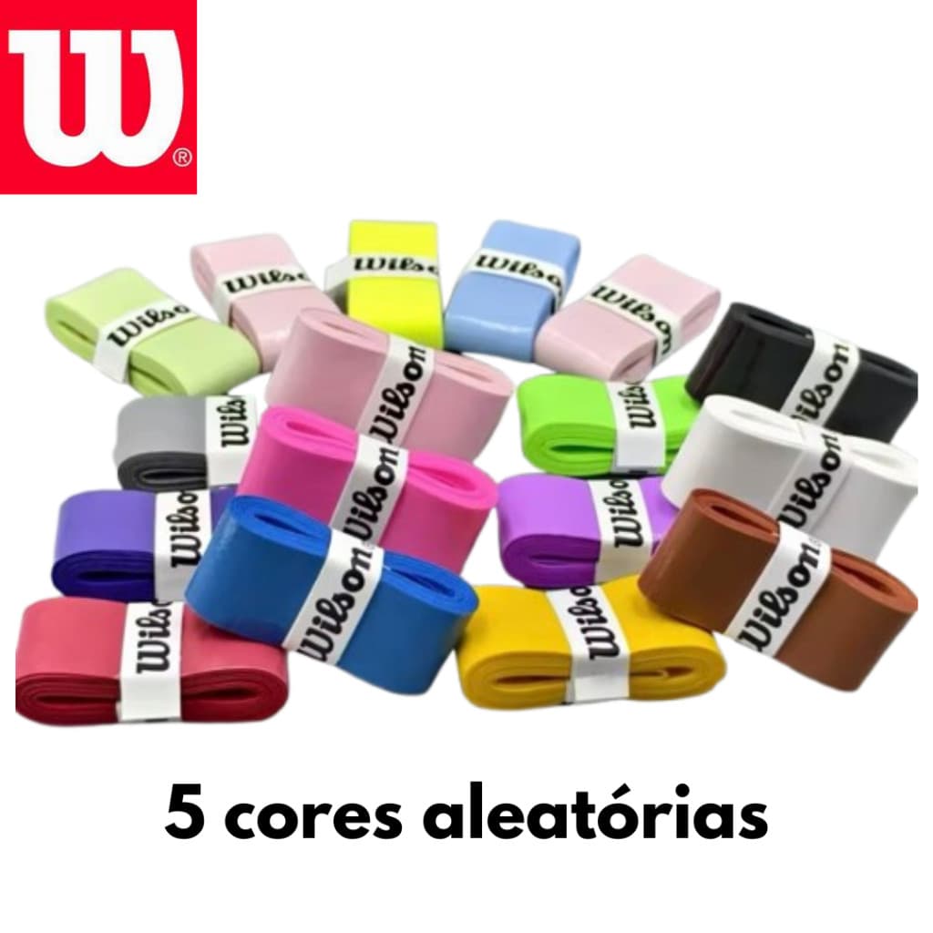 Kit 5 Overgrips Pegajosos Cores Aleatórias – Grip para Raquetes de Tênis, Beach Tennis e Padel