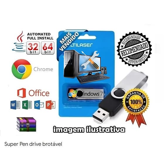 Pen Drive Bootável COM WIN 7 ou WIN 11 + Programas