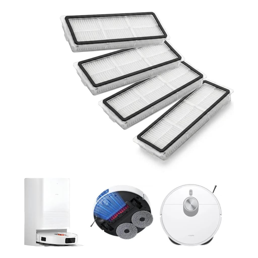 Kit 4 Filtros P/ Vaccum Robô Aspirador Xiaomi X20 Max, X20 Pro M30