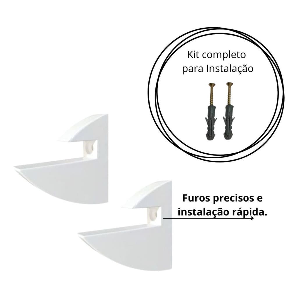Kit 2/4/6/10 Suportes Bico De Tucano Para Prateleira 15mm Branco