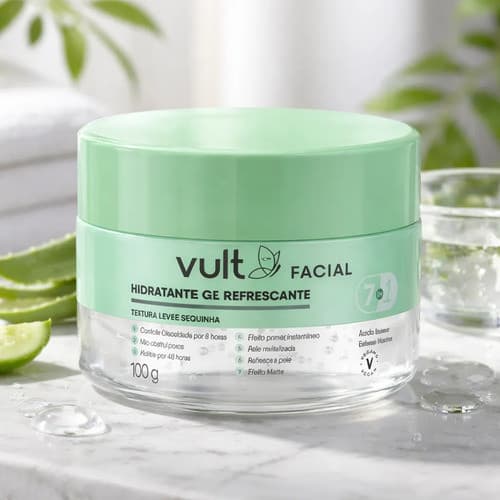 Creme Hidratante Facial Skincare Gel Refrescante Vult 100g Todo Tipo De Pele Dia/noite