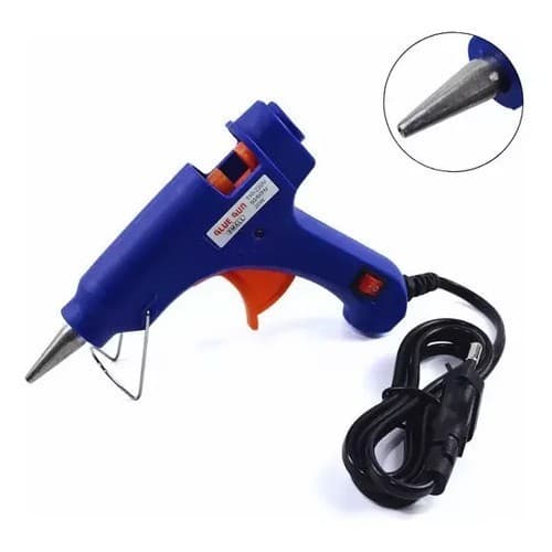 Pistola De Cola Quente Pequena Bivolt 20w Para Artesanato Azul 127/220v