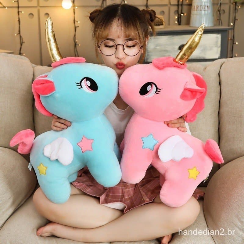 Brinquedo De Pelúcia De Unicórnio Flexível/Travesseiro Infantil Para Dormir