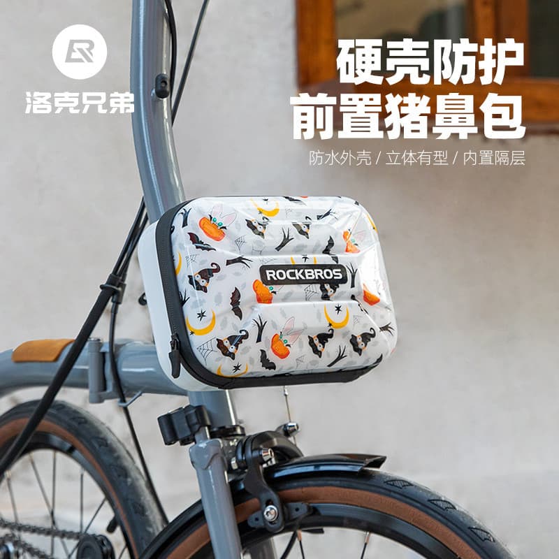Bolsa de armazenamento frontal para bicicletas universais, bolsa rígida para guidão de bicicleta dobrável, bolsa de cicl