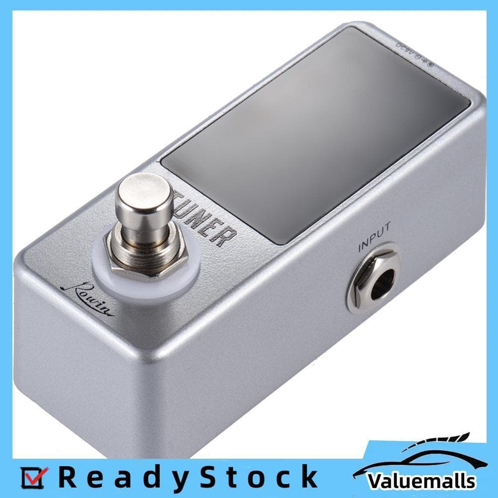 valuemalls-br Mini Afinador Cromático Pedal Efeito Display LED True Bypass para Guitarra Baixo