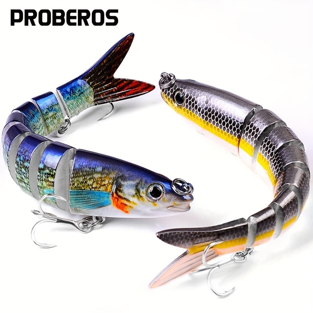 Proberos 1 unidade Isca Artificial Articulada de 8 Segmentos com Cores Variadas, 5,31 polegadas-19g, Isca Rígida para Pe