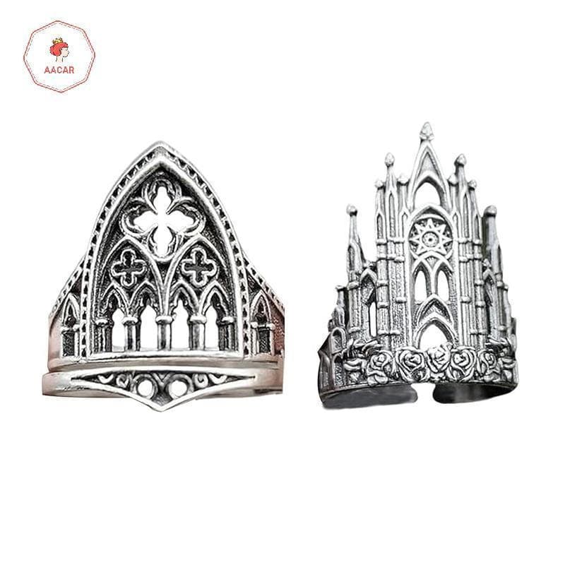 AACAR Vintage Criativo Único Cruzes Oco Estilo Castelo Anel Para Mulheres Jóias Accessries Novo