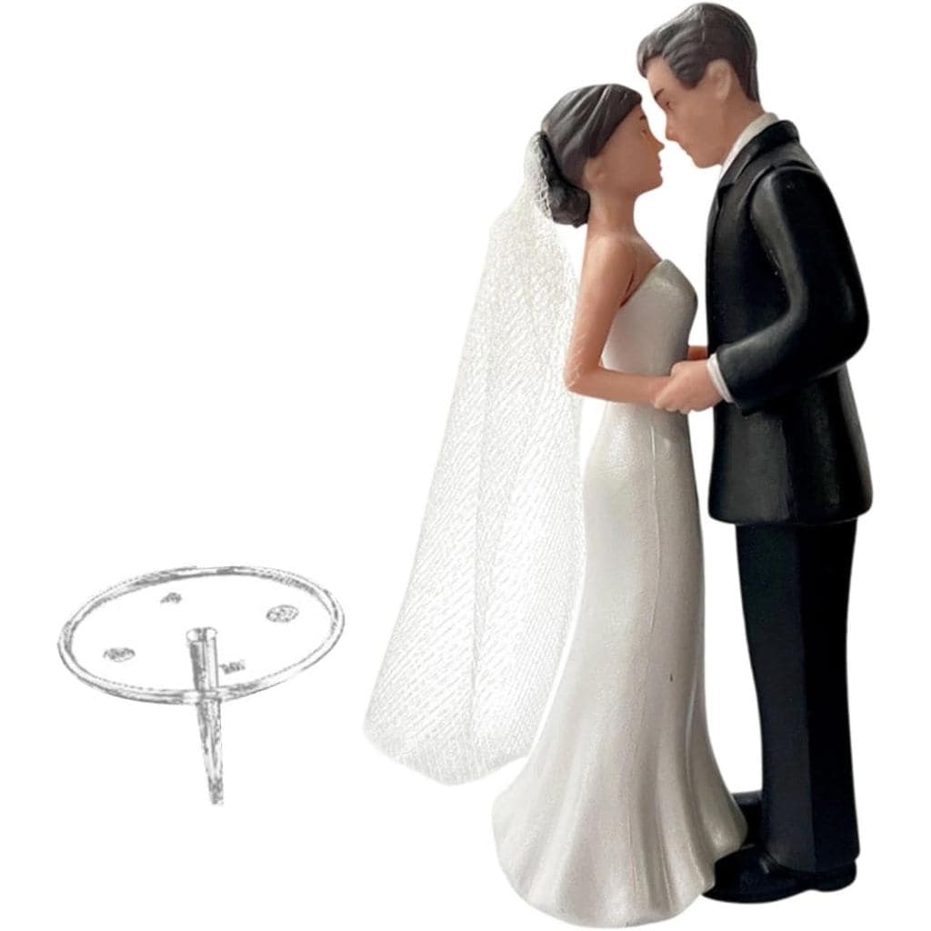 Topper de Bolo Elegante para Noivos, Topper de Bolo Romântico de Plástico para Aniversários, Festas de Noivado, Chás de