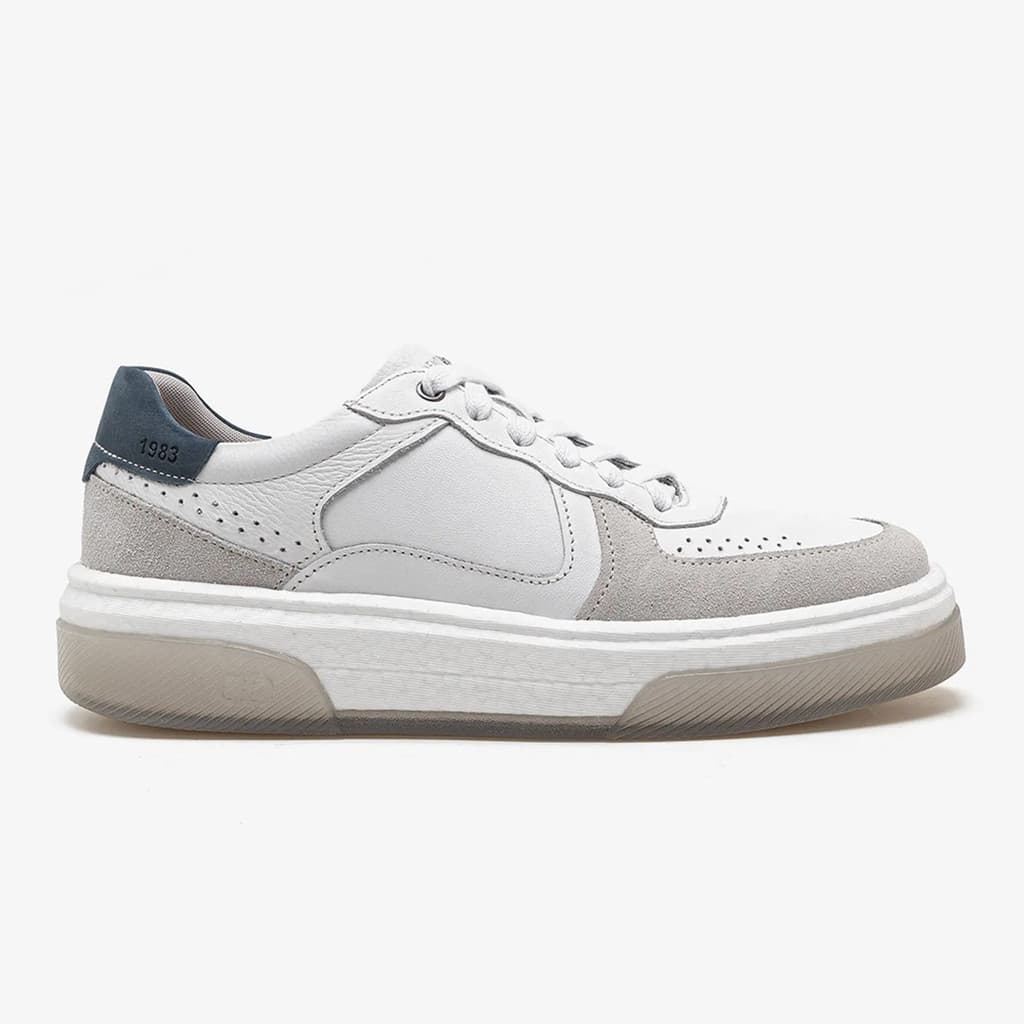 Tênis Masculino Democrata Beat Pulse Denim Couro Original Leve Casual Cadarço 623101