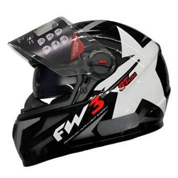 Capacete FW3 GTX Star Preto Grafite Prata Tamnho 56 S Com Oculos