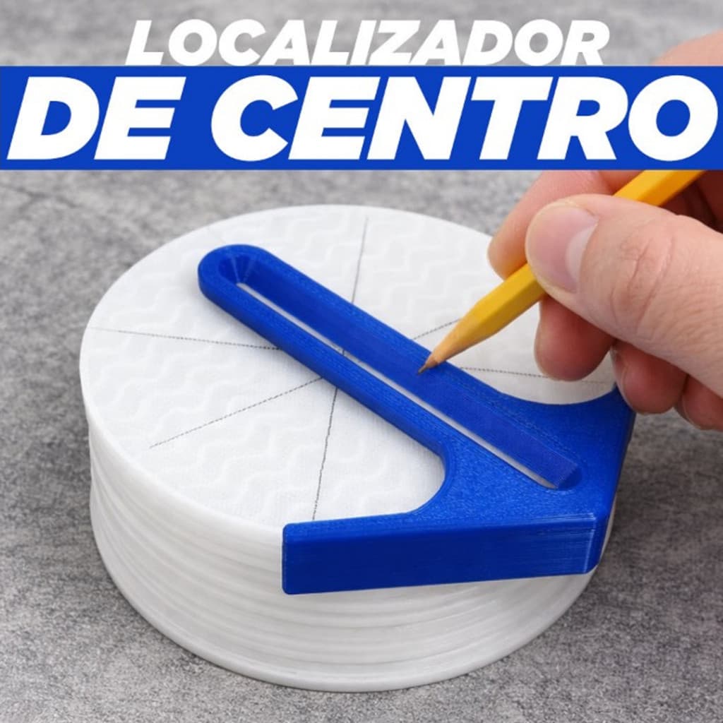 Localizador de Centro para Peças Circulares|Gabarito de Centralização 3D para Discos, Tubos e Chapas