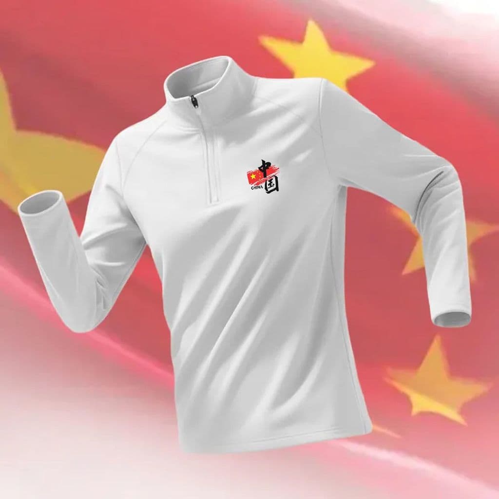 Bandeira nacional equipe nacional pista e campo roupas de Fitness meio zíper esportes de secagem rápida correndo treinam