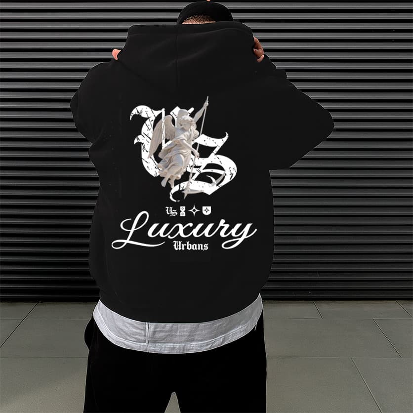 Moletom Canguru Masculino Luxury Urbans Unissex Masculino e Feminino Flanelado Blusa de Frio Estampado