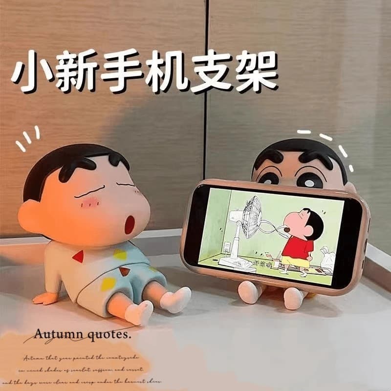 Novo estilo de quadrinhos japoneses Crayon shin-chan camisola feita à mão shin-chan suporte para celular Nohara Shinnosu