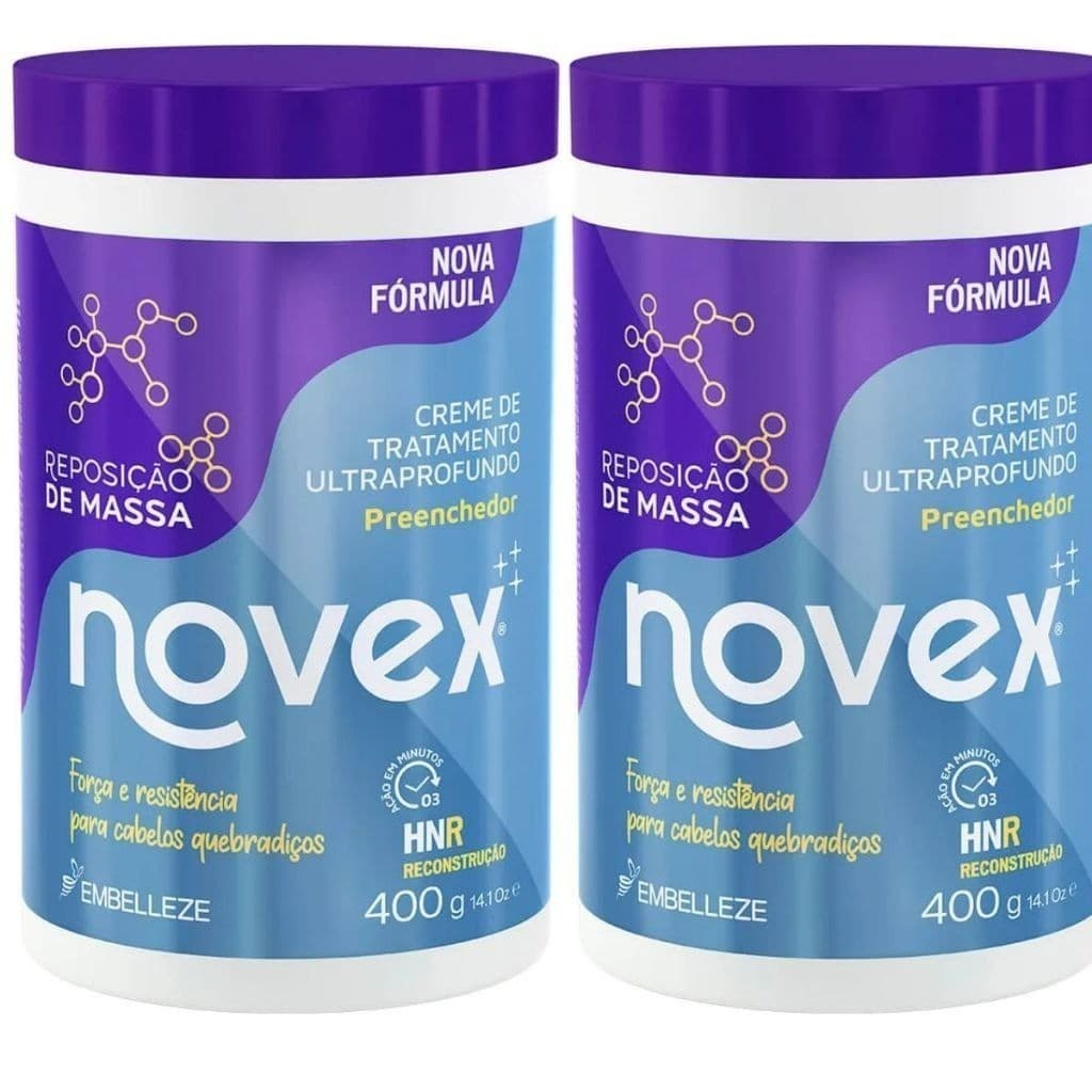 Kit Creme de Tratamento Reposição de Massa 400g Novex  Reconstrução capilar