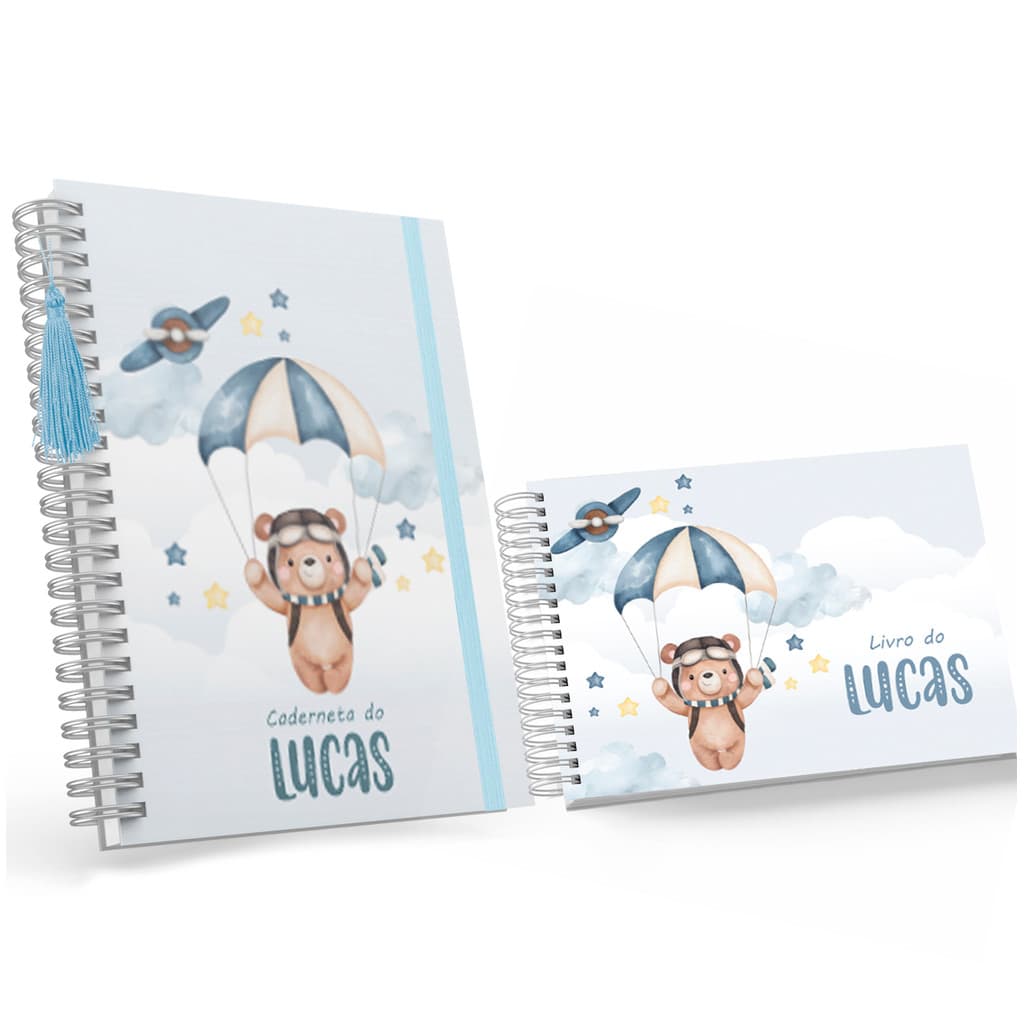 Kit Caderneta De Vacina + Livro Do Bebê Masculino Urso 03