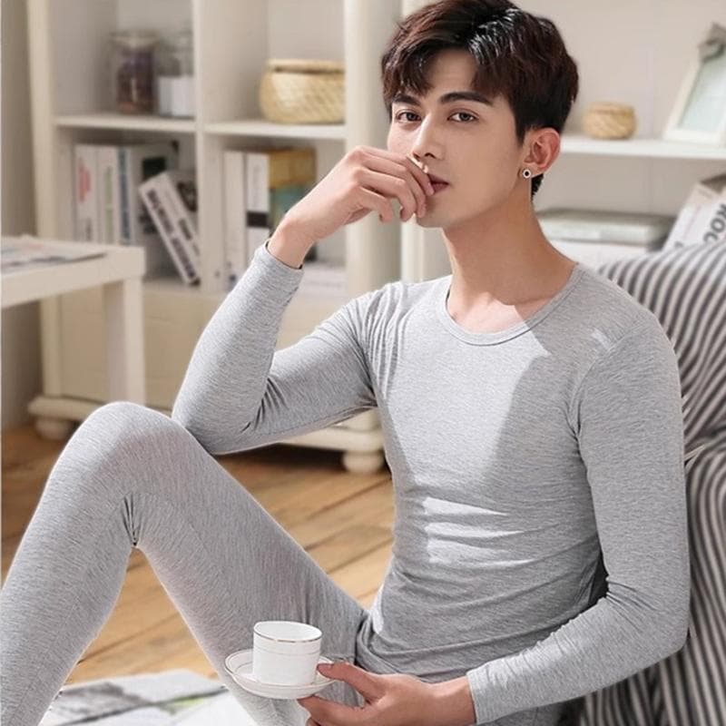 Juventude fina roupas de outono calças compridas terno masculino Bottoming inverno interior Wear forro de lã roupa inter