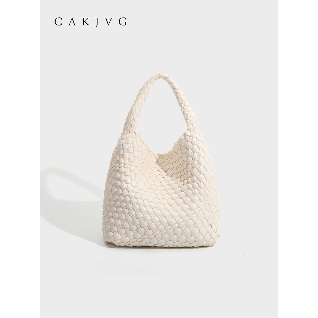 CAKJVG Bolsa Feminina Tecido à Mão 2026 Novo Estilo Moda Bolsa Balde Portátil Grande Capacidade Bolsa de Um Ombro nas Ax