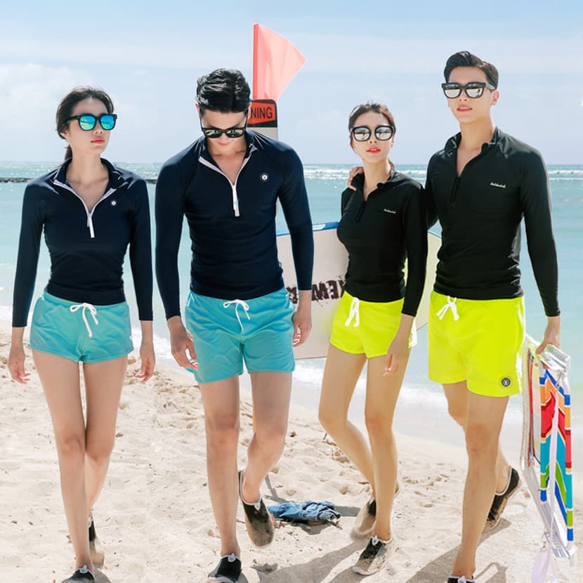 Terno de mergulho masculino feminino dividido casal medusa terno calças de manga comprida casal surf terno protetor sola