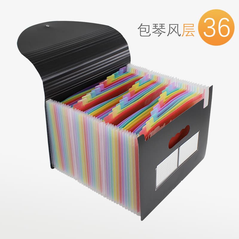 Cor 36 camadas pasta de inserção saco acordeão Multi-camada estudante teste papel classificação saco a4 caixa de armazen