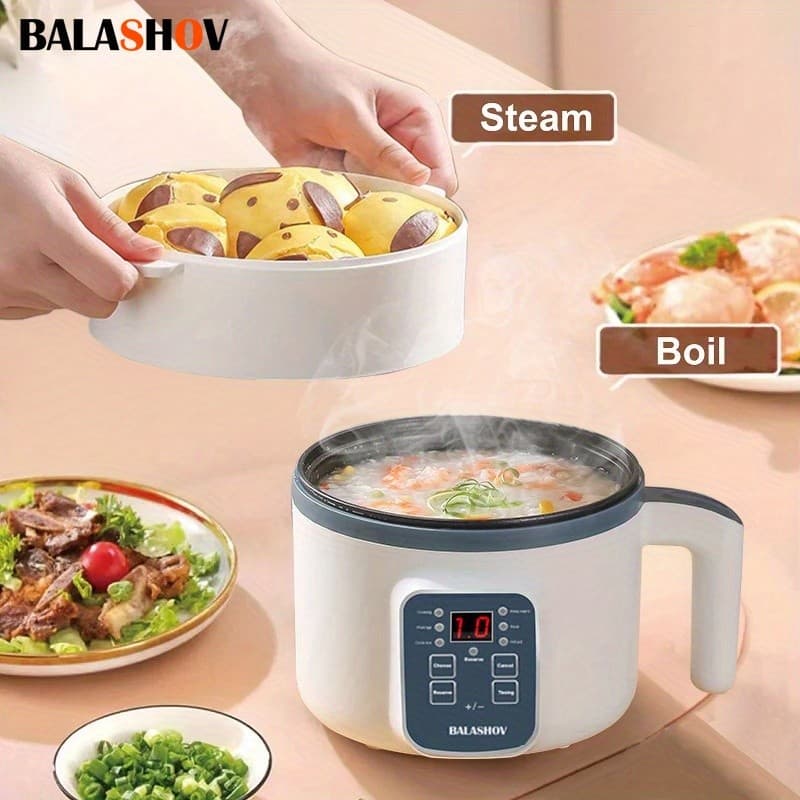 BALASHOV American Standard Plug Panela quente elétrica inteligente, mini panela de Ramen, com proteção contra superaquec