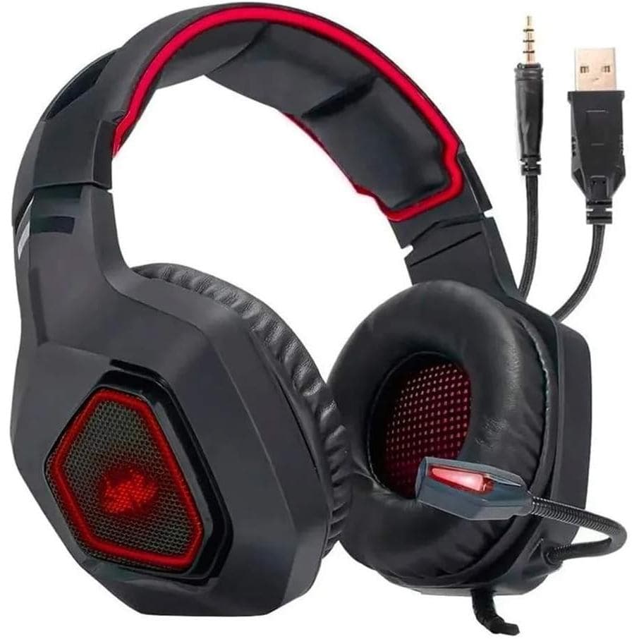 HEADSET P3 GAMER PC CONSOLE XBX PLAY4 CONTROLE DE VOLUME LED ÓTIMO ISOLAMENTO ACÚSTICO