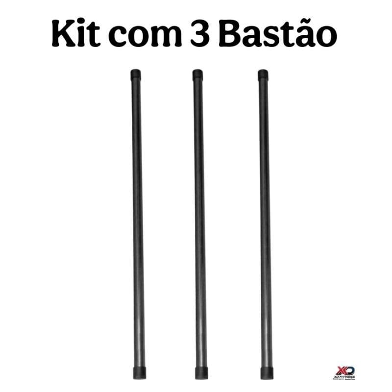 Bastão 3 Unidades Para Alongamento Ioga Pilates Em Pvc  1 metro - Sem Carga