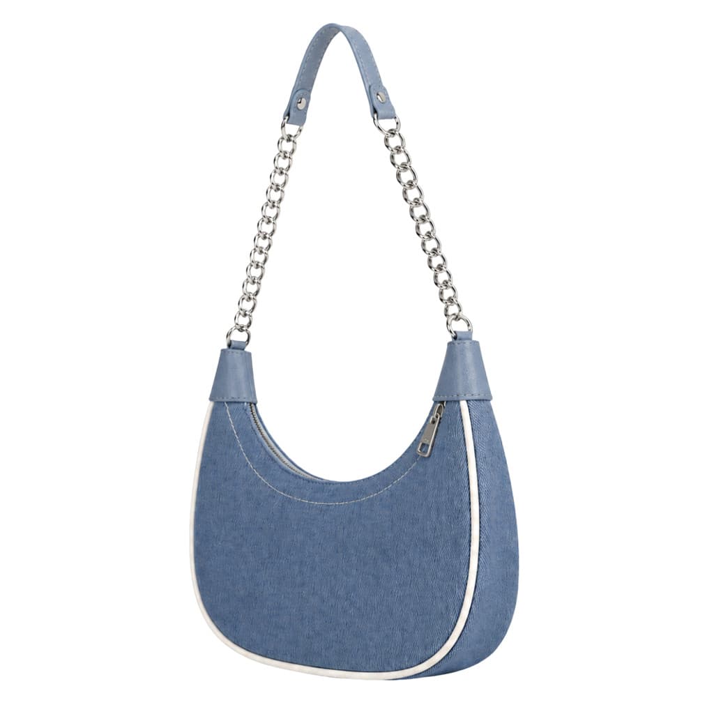 Bolsa Feminina Elegante Metalizada Alça De Ombro Reforçada Corrente Prata Moderna Festas