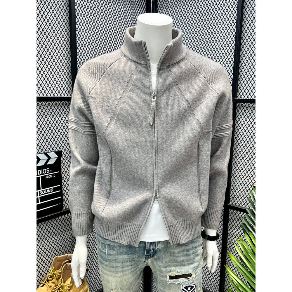 K malha Cardigan masculino camisola jaqueta gola zíper engrossado solto Jacquard outono inverno masculino na moda jaquet