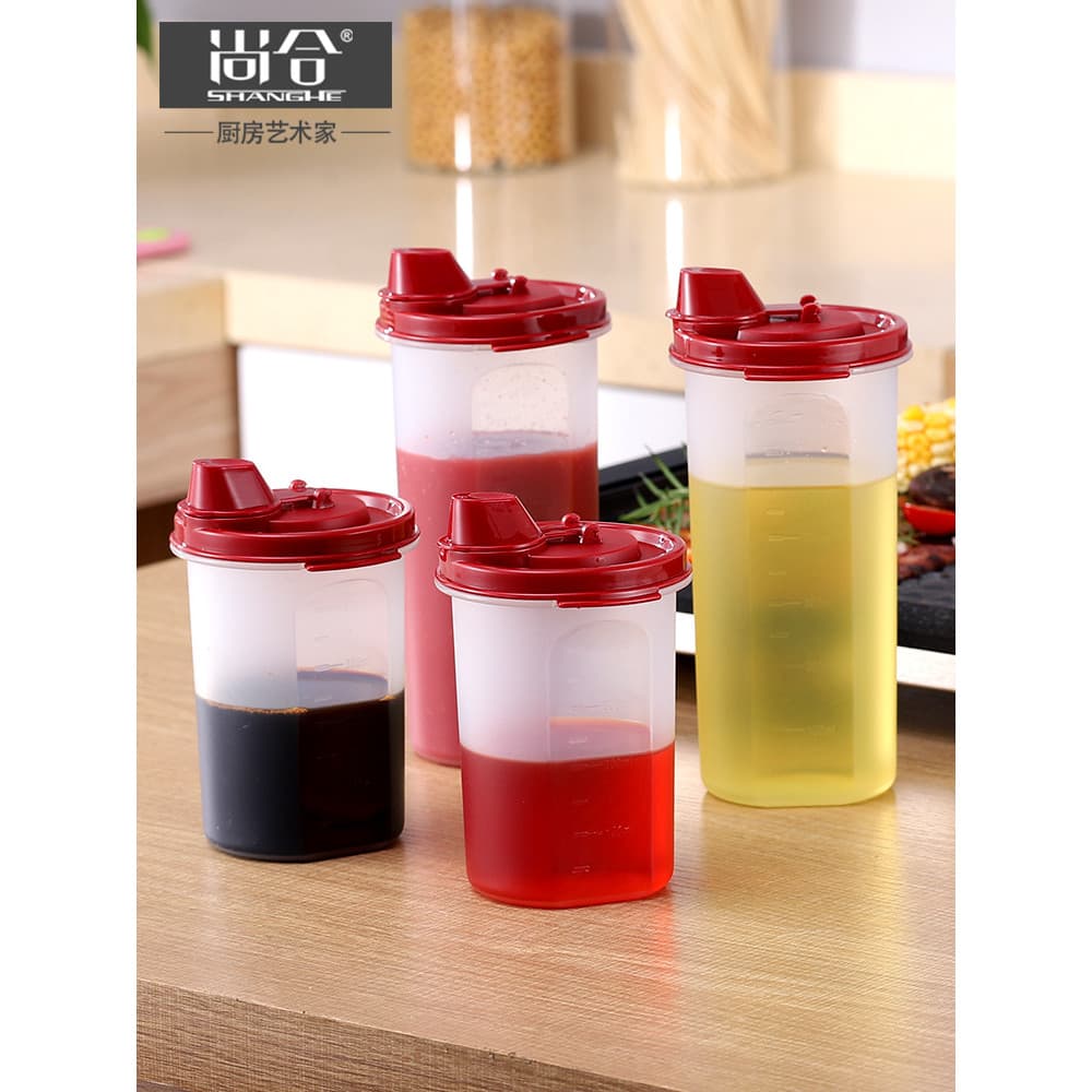 Cozinha doméstica pote de óleo sem vazamento garrafa de molho de soja cozinhar garrafa de tempero de vinho garrafa de vi