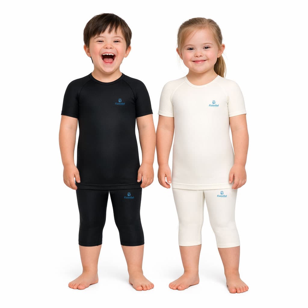 ZIG Ortese Compressiva Tronco Infantil Fisiovital Deep Pressure Autismo TEA Down Sensorial P/B