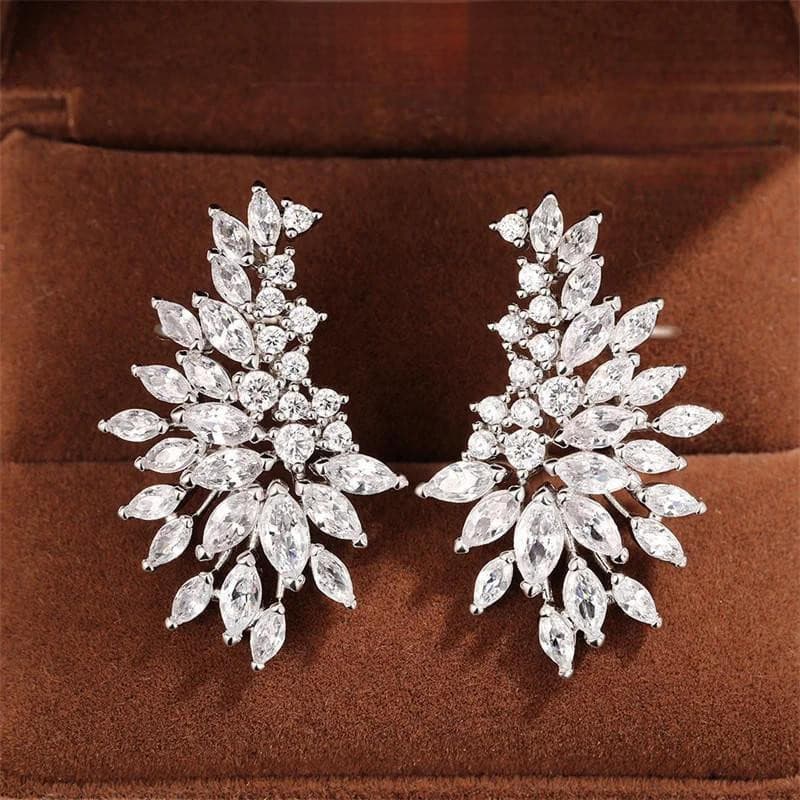 Brincos Femininos Elegantes De Zircônia Cúbica Para Festa De Casamento