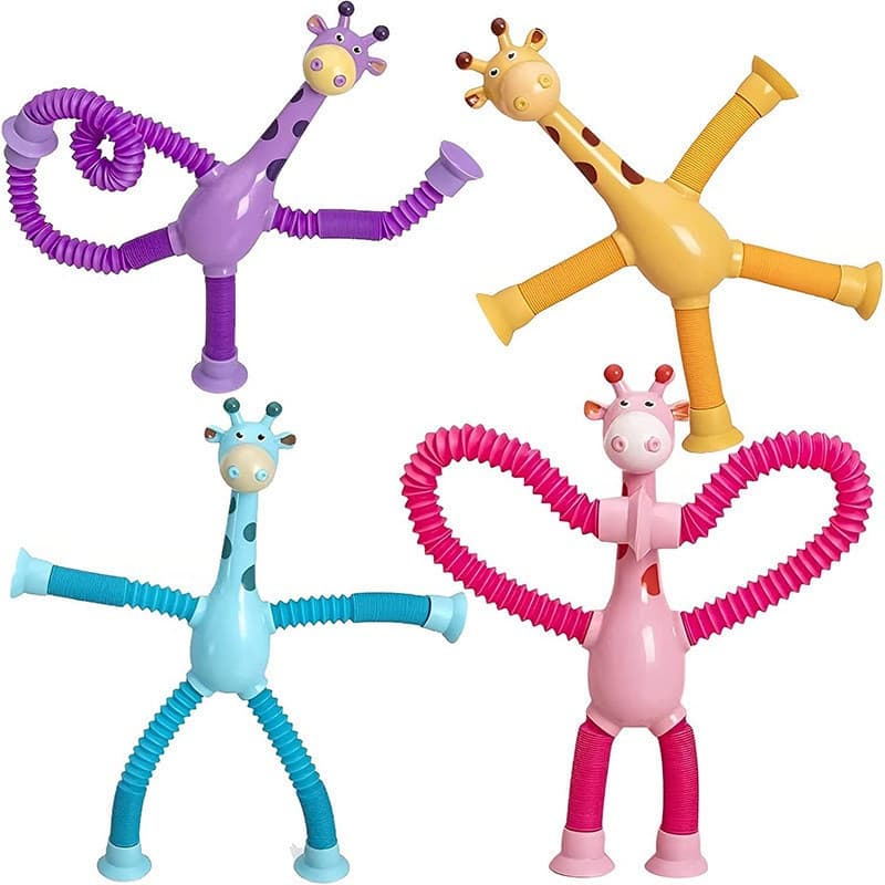 Robô Girafa popular Tubo Sensorial De Brinquedo/De Mola Telescópico De Ventosa Para Crianças