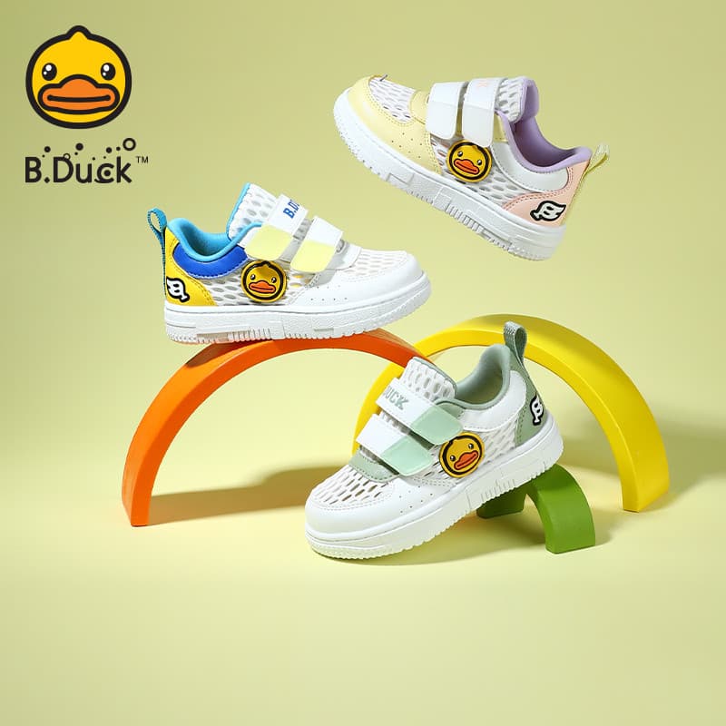 B.Duck pequeno pato amarelo sapatos infantis tênis de verão meninos meninas novo estilo malha sapatos casuais na moda B1