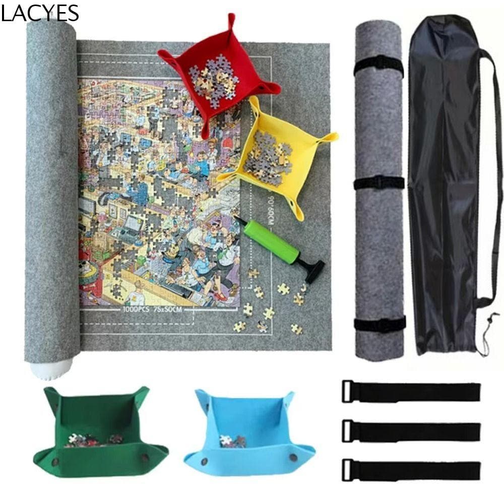 LACYES Puzzle Saver Pad , Roll Up 1500/2000/3000 Peças Conjunto De Tapete De Armazenamento De Quebra-Cabeça , Presentes