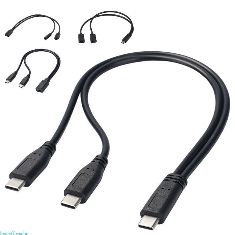 besteffie USB C Para Fêmea Divisor Y Extensor Dupla Tipo Adaptador