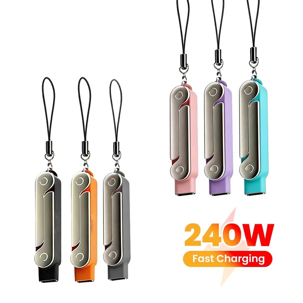 Elough Portátil 240W Adaptador De Suporte De Carregamento Rápido Tipo C Macho Para Conversor Fêmea Com Dobrável Telefone