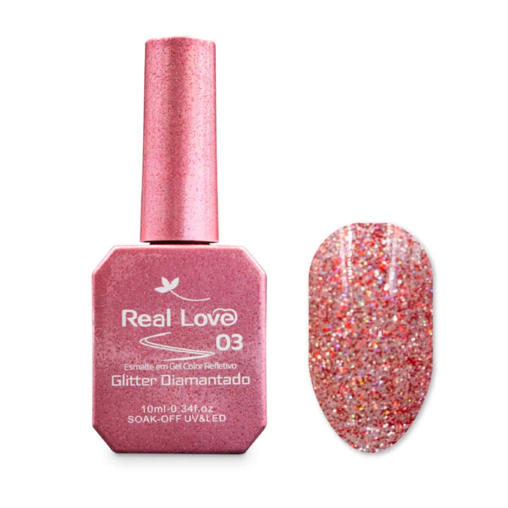 Esmalte Em Gel Glitter Refletivo - Real Love - Cor: 03