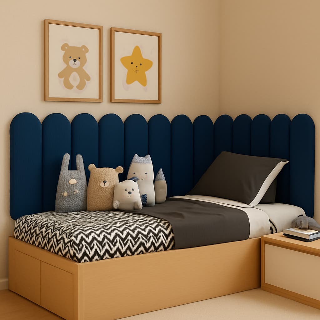 kit Cabeceira Estofada Adesiva Modulos Nuvem 60x20 para Cama de Solteiro Casal Queen King Box
