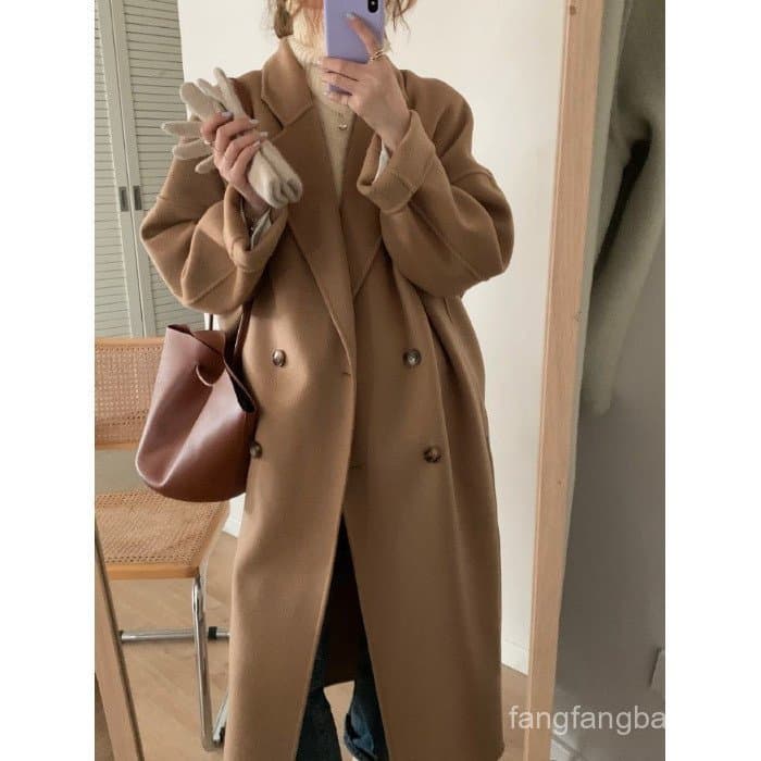 Outono inverno senhoras estilo casaco feminino 2024 outono inverno novo estilo versão coreana solto meados de compriment