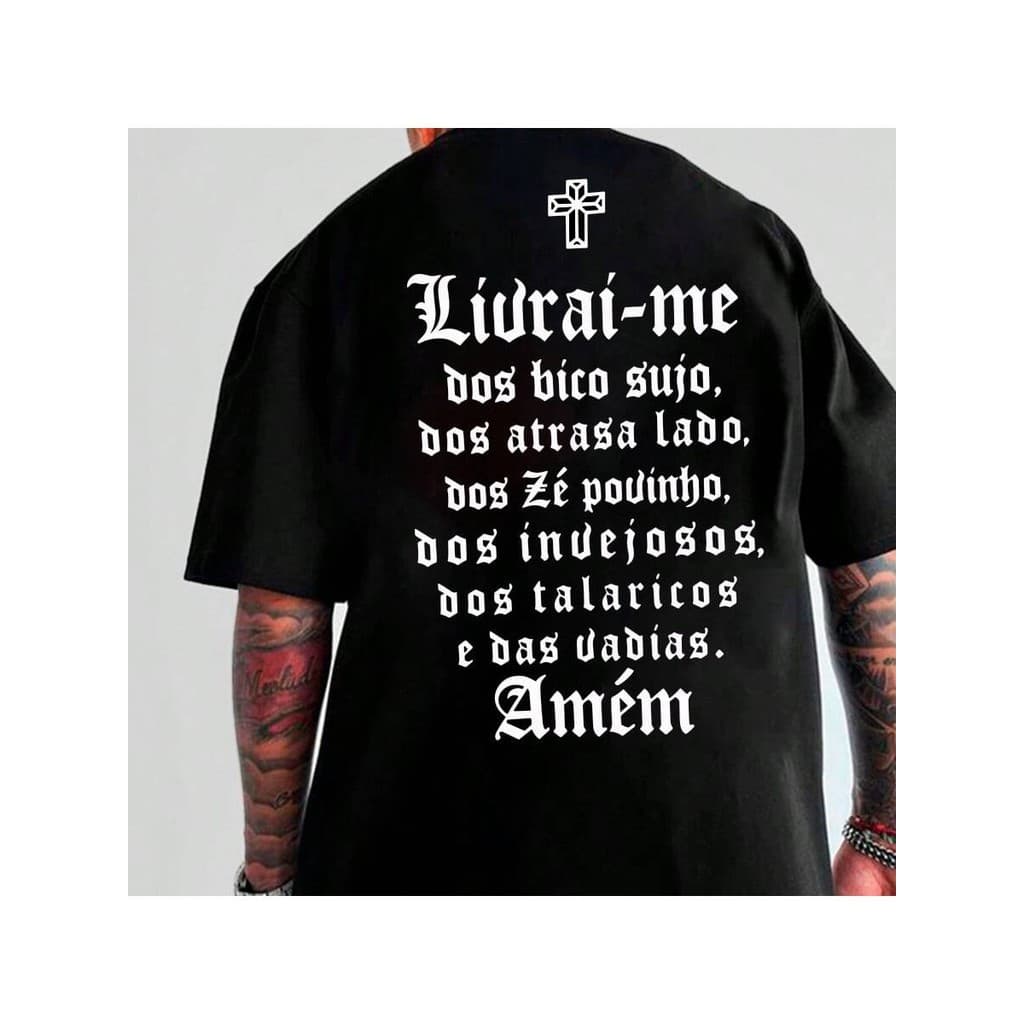 [Camiseta Vintage Masculina Algodão]HYP Camiseta Unissex Oversized Plus Size Feminina Masculina Frase Racionais Letra Mu