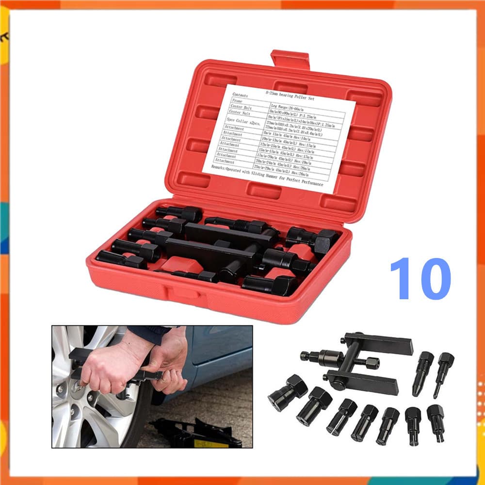 Kit de ferramentas de remoção de rolamento de motocicleta extrator de rolamento de 10 peças, com caixa