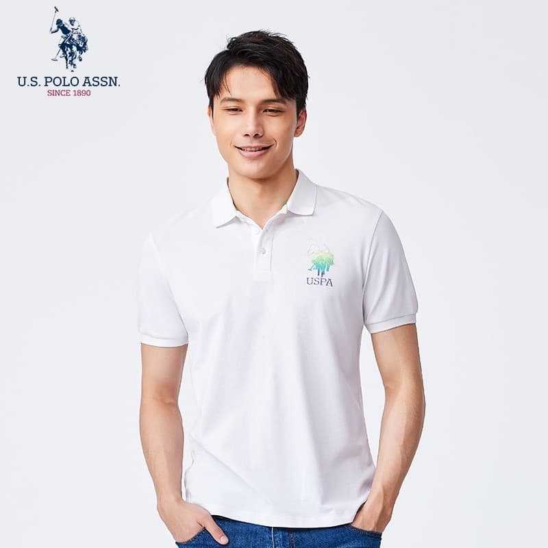 Uspoloassn lapela camisa polo de manga curta masculina verão camiseta americana Casual novo estilo camiseta masculina to