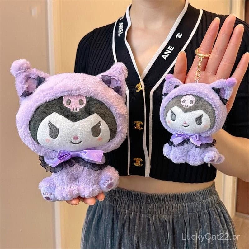 Pelucia Kuromi 20cm Brinquedo de Pelúcia My Melody Presente Bonecas e Brinquedos de Pelúcia Macia Presente de Dia dos Na