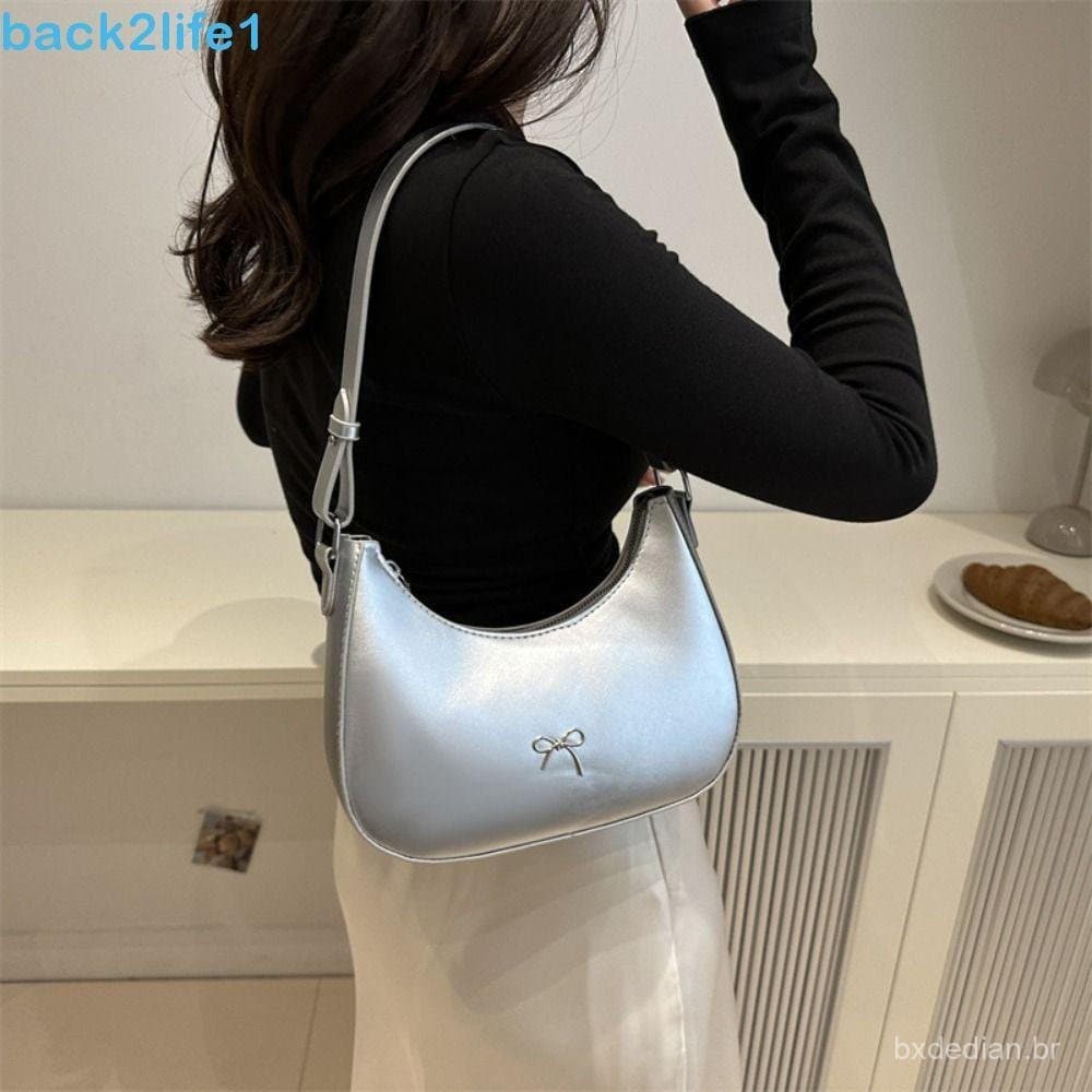 BACK2LIFE1 Bolsa De Axila Com Laço , Novo Design De Cor Sólida Nas Axilas , Doce Coreana Y2K
